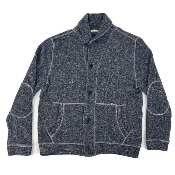 Grayers Clothing Sweater Men's‎ L Blue Shawl Neck Button Front Knit Cardigan